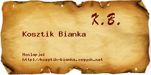 Kosztik Bianka névjegykártya