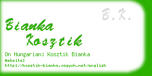 bianka kosztik business card